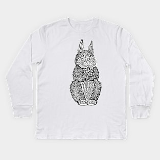 cute black and white bunny Kids Long Sleeve T-Shirt